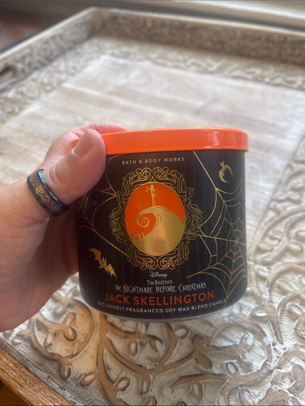 Bath & Body Works Jack Skellington Candle - Black & Orange